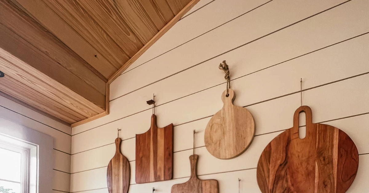 cypress tongue & groove ceiling in a fall themed kitchen