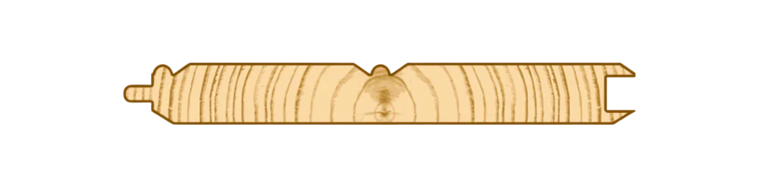 Edge & Center Bead with Edge-V Back Tongue & Groove Pattern