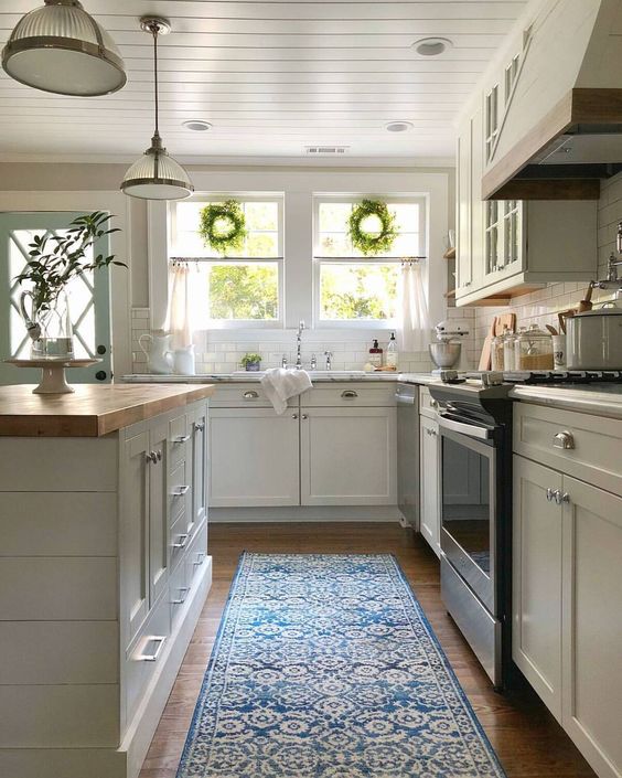 Beautiful white kitchen with tongue and groove